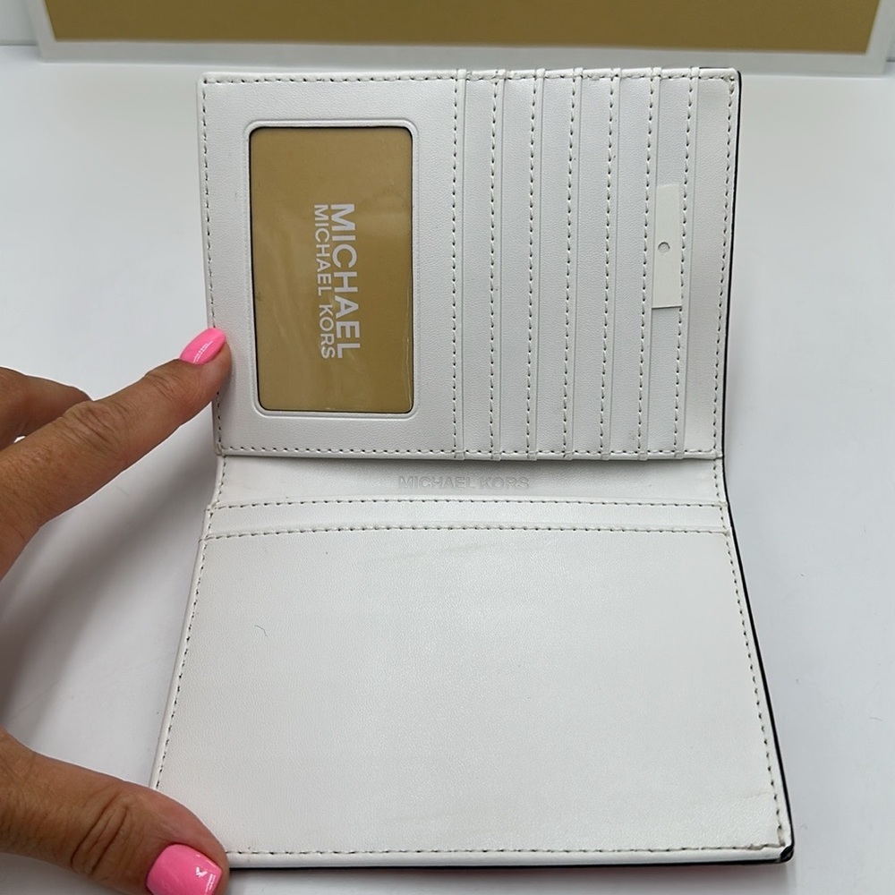 Michael Kors Jet Set Travel Medium Embellished Signature Logo Passport Case -Hol - Picture 8 of 11